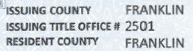 Issuing County, Issuing Title Office, and Resident County